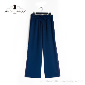Casual Lightweight Blue Women Loose Wide Leg Pants